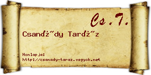 Csanády Taráz névjegykártya